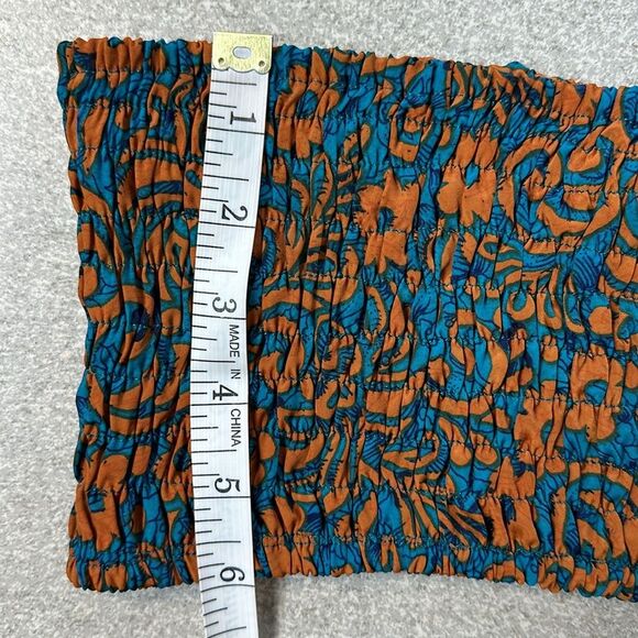 NWT Raga Bonfire Haze Bandeau Bando Smocked Strapless Tube Top Floral Paisley XS - Picture 10 of 11